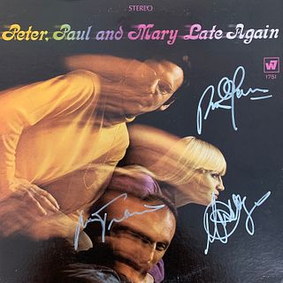 Peter, Paul and Mary Late Again signed album