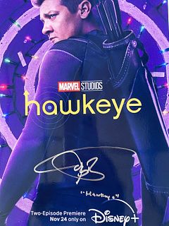 Marvel Hawkeye Jeremy Renner signed photo