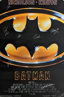 Batman 1989 Cast Signed Movie Poster
