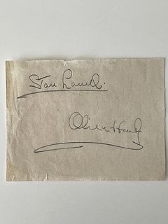 Comedy duo Stan Laurel and Oliver Hardy original signatures