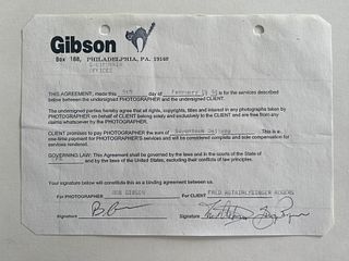 Fred Astaire and Ginger Rogers signed 1958 Gibson photography contract