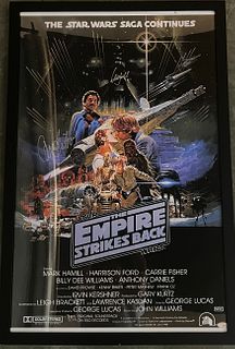 Star Wars Empire Strikes back cast signed movie poster