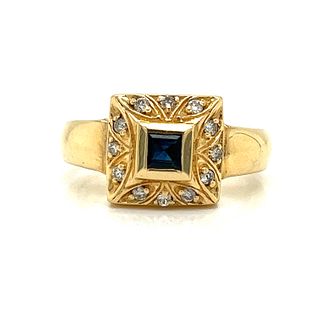 14k Diamond Sapphire Ring