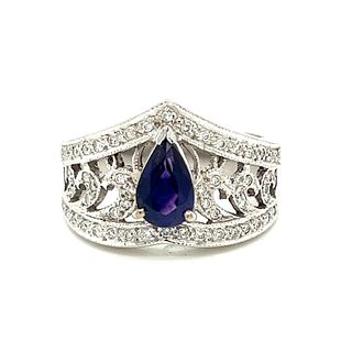 18k Diamond Amethyst Ring