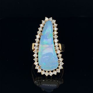 Avant Garde 18k Diamond Opal Ring