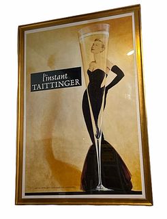 Wall Sized TAITTINGER Champagne Poster CATHERINE DENEUVE