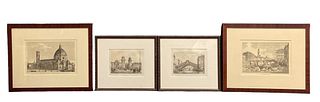 Four Lithographs Italian Architecture 