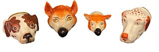 Collection STAFFORDSHIRE Fox and Dog Stirrup Cups 