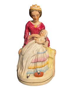 19th C. STAFFORDSHIRE 1820 Empress Eugenie and Baby Figure 