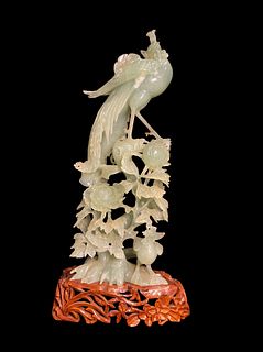 Chinese Jade Statue Phoenix 