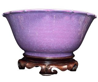 Large Chinese Purple Monochrome Bowl 
