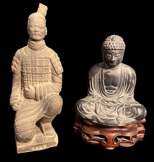 Chinese Buddha Statue & Terracotta Army Statue