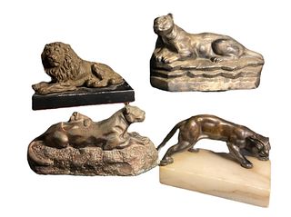 Collection Art Deco Cast Jaguars & Lion 