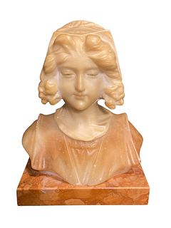 Petite Victorian Marble Maiden Bust 