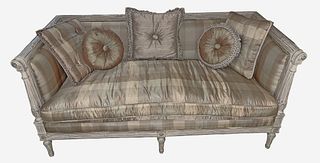 Louis XVI Style Taffeta Plaid Sofa