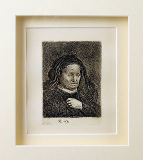REMBRANDT ARTIST'S MOTHER WITH HAND ON CHEST