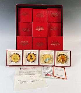 HUMMEL GOLD CHRISTMAS ORNAMENT COLLECTION DANUBURY MINT IN BOX