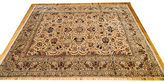 Persian Kashan Finely Handwoven Wool Rug, C. 1960, W 11' L 15'