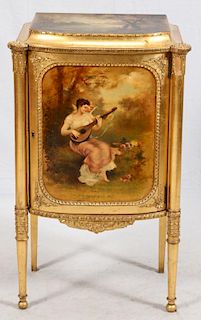 PAINE FURNITURE CO. GILT WOOD MUSIC CABINET