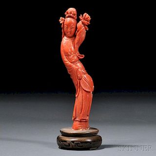 Coral Figure of Guanyin