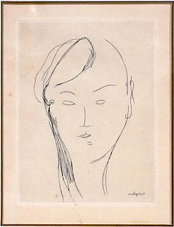 AMEDEO MODIGLIANI ETCHING ON PAPER