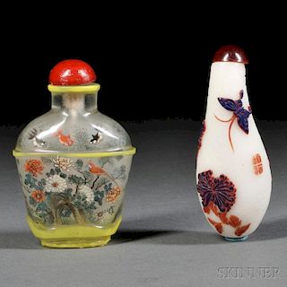 Two Peking Glass Snuff Bottles