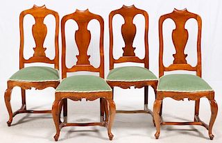 QUEEN ANNE-STYLE SIDE CHAIRS FOUR