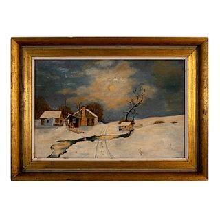 A. Norman Oil Painting on Canvas Board Winter Landscape