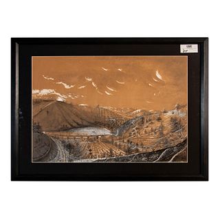 Artist Signed Gouache & Pencil Painting Valley of Josaphat