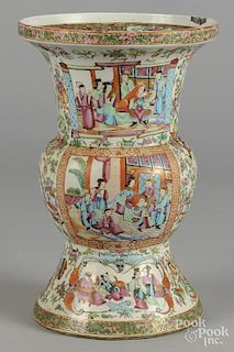 Chinese export porcelain famille rose vase, 19th c., 15 1/4'' h.