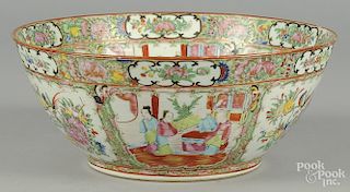 Chinese export porcelain rose medallion bowl, 19th c., 5 1/2'' x 13 1/4''.