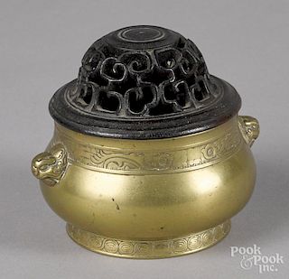 Chinese bronze censer with a Ming dynasty Hsuante mark, 3 1/2'' h., 4 1/2'' w.