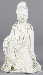 Chinese Qing dynasty Dehua figure of Guanyin, 14 3/4'' h.