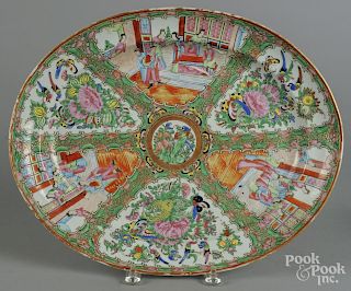 Chinese export porcelain rose medallion platter, 19th c., 14 1/4'' h., 17 1/2'' w.