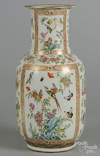 Chinese export porcelain Rose Canton vase, 19th c., 17 1/4'' h.