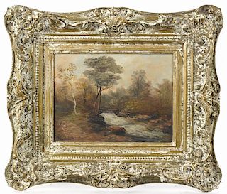 Oil on canvas landscape, late 19th c., signed Raphaels S., 9'' x 12''.