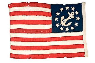Admiral D.G. Farragut's Yacht Ensign Flag with Inscription 