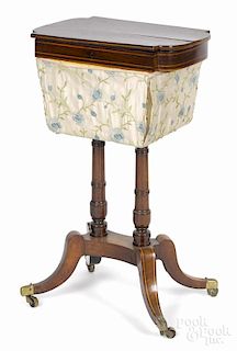 Regency rosewood sewing stand, early 19th c., 29 1/2'' h., 17'' w.