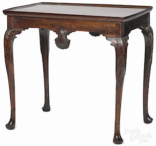 Irish George III mahogany tray top tea table, ca. 1760, 28 3/4'' h., 30 1/2'' w., 20'' d.