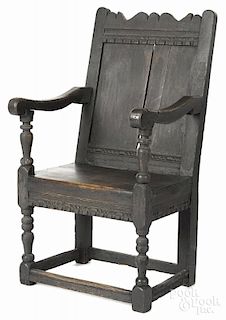 George I oak wainscot armchair, early 18th c.
