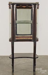 Marquetry inlaid mahogany vitrine, early 20th c., 55 1/2'' h., 24 1/2'' w.