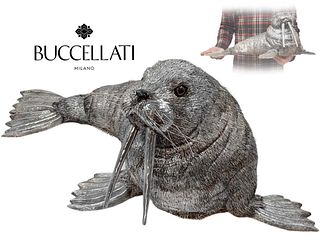 Large Imposing M.Buccellati (2,433 g) Sterling Silver Walrus