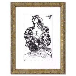 Pablo Picasso (1881-1973), "CaCarnet de Californie 21.11.55-III" Framed Lithograph on Paper, with Letter of Authenticity.