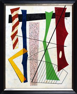 O. Louis Guglielmi (American, 1906-1956) Oil On Canvas, C. 1947, Antiphony, H 30'' W 24''