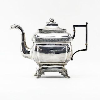 Joseph Lownes, American (1758-1820) Circa 1800s Philadelphia, Pennsylvania Coin Silver Teapot