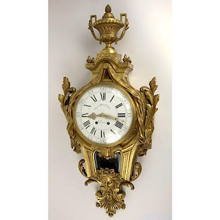 Fine 19th Century Louis XVI style French Gilt Bronze Cartel Clock
