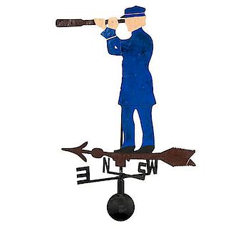 Sheet Iron Weathervane of a Ship's Captain, Modeled After Admiral David Farragut 