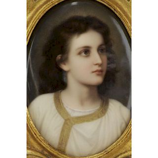 19th Century KPM Hand Painted Porcelain Plaque of a Young Jesus