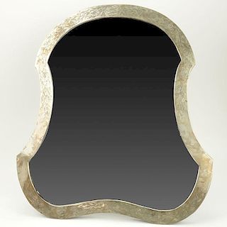 Large Antique Etched Silver Framed Table Mirror
