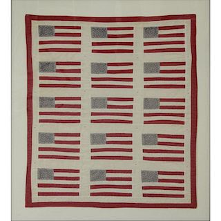 19/20th Century American Flag Quilt